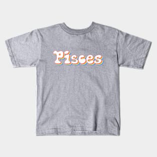 Retro Rainbow Pisces Kids T-Shirt